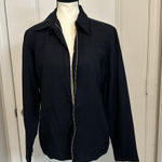 Liz Claiborne Lizsport Black Jacket Women's Small Zip Front Collared NWT Classic Photo 0