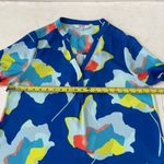 CROSBY by Mollie Burch Floral Print Blue V Neck Blouse Size M Photo 3