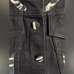 David David Vintage Jean Vest. Zebra Pattern details in size Large Black Photo 3