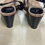 Coach Brook Black Patent Leather Signature C Cork Wedge Sandals Women 9.5B Photo 2