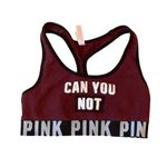 PINK - Victoria's Secret Victoria’s Secret PINK Can you Not Burgundy Racerback Jog Sports Bra Top S Photo 1