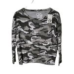 Chaser  Small Camo Cozy Pullover Sweatshirt Gray Small NWT Photo 3