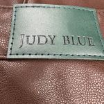 Judy Blue  Vegan Faux Leather Tummy Control Top Straight Leg Brown Pants Size 18W Photo 13