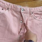 ZARA Women's Pink Denim Jean Shorts high waisted Sz 14 US Photo 8