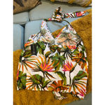 INC Women's  Tropical Garden Linen Halter Top S White Green Photo 1