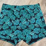 Tropical Leaf Print Women's Swim Shorts Black Size XXL Photo 0