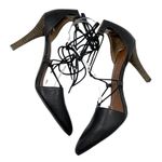 Lucky Brand  SABREENA Black Leather Lace Up Pumps Heels Size 9 M Photo 3