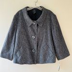 Style & Co Style n Co Sz 16W Gray Stretch Collared Button Front Blazer Jacket Lined Photo 0