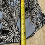 Paisley Button Up Shirt Size Small Cotton Blouse Top Career Office Church Blue Photo 6