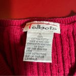 Talbots Womens XL Sweater Vest Red Cable Knit 100% Cotton Preppy V-Neck vintage Photo 2
