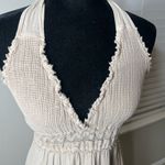 SEASPICE resort Daphne Halter maxi dress NWT‎ XL 100% Peruvian cotton Tan Photo 8