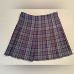 Brandy Melville  Plaid‎ Tartan skirt. Pleated. Side zipper, purple/green, O/S Photo 1