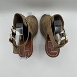 Tory Burch  Beige Suede Open Toe Gemini Link Slingback Heels Women's 8M Photo 4