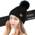 Women Winter Pompom Beanie Hat with Warm Fleece Lined, Thick Slouchy Snow Knit Skull Ski Cap Photo 1
