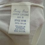 Vintage Suzy Star Cream Nylon With Lace Pink‎ Ribbon Trim Junior 11 Long Gown White Size undefined Photo 5
