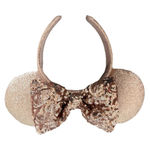 Disney  Parks Minnie Mouse Sequin Glitter Ears Rose Gold Headband Photo 0