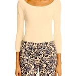 Max Mara Size M Scoop Neck Tee Shirt Beige Tan Quiet Luxury Old Money Aesthetic Photo 0