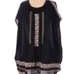 Joie  Super Oversized Lagenlook Embroidered Boho Tunic Dress Size XXS Photo 9