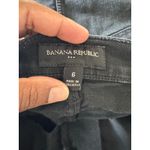 Banana Republic  Womens Black Denim Midi Skirt Middle Split SIZE 6 Grunge Punk Photo 2