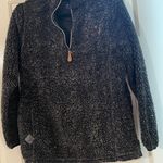 Simply Southern Black Fleece Pullover Quarter Zip embroidered initials Photo 4