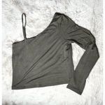 Mixed Threads LA Brown One Shoulder Asymmetrical Long Sleeve Crop Top Size XL Photo 3