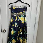 May Queen floral strapless embellished belt maxi gown‎ size 4 wedding guest Yellow Photo 5