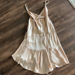 Princess Polly Lia Champagne Satin Ruffle Dress Photo 1