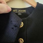 St. John Basics Black Cardigan Blazer Gold Button Long Sleeve Size P *As Is Photo 1