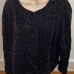 Maggie McNaughton Vintage Velvet Maroon With Gold Embroidery Button Up Blazer, size 24W Photo 0