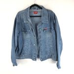 Misswan Womens Denim Jacket Embroidered Butterflies Floral Vintage Y2K US L Blue Size L Photo 0