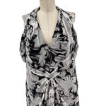 Tadashi Shoji Tadashi Shoji Cobie Draped Cold Shoulder Gown Dress Gray Black Size 16 Photo 3