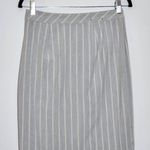 Banana Republic Gray Stripe Wrap Look Skirt Size 2 Preppy Straight Skirt Photo 4
