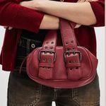 Free People  bag leather small handbag purse boho lilac purple lavender Photo 8