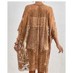 NEW Swimwear Cover Up Robe Beach Bikini Kimono Lace One Size Brown Size undefined Photo 1