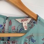 Arizona Jeans Arizona Jean Company Green Blouse with Bell Sleeves and Ruffled Peplum Photo 2