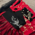 Chinese Traditional Hanfu Black Red 3 Pcs Outer Jacket And Dress Size undefined Photo 3