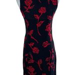 Liz Claiborne Vintage Sleeveless Sheath Dress Floral Black and Red Size 4 Photo 0
