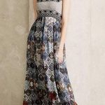 Hemant & Nandita Anthropologie XS Silk Skirt W/Embellished Cotton Bodice Photo 0