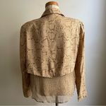 Cache Vintage 90s Silk Snakeskin Print Blouse Horn Buttons Sheer Medium Photo 6