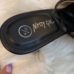 Nasty Gal  Black Faux Leather Quilted Heeled Mules Photo 9
