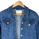 Levi’s Studded Denim Jacket Womens S Medium Wash Cropped Stretch Button Western Brown Photo 1