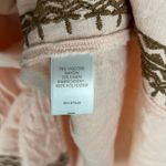 J Jill Short Sleeve Embroidered Shirt Size Medium Peach Orange Boho Linen Blend Photo 5