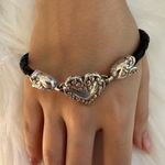 Brighton  Silver Heart leather Bracelet Photo 1