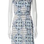 L'Agence Blue White Paisley Print 100% Silk Dress Photo 0