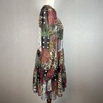 Desigual Womens Chiffon Patchwork Tiered Dress Size M Medium Long Sleeve Photo 5