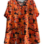 Scrubstar   Women’s Halloween Print  V-Neck Medical Scrub Top Size XL/XG Photo 0