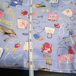 Southern Lady Blue Ankle Cropped Pants with Feminine Print size 12 Size M Photo 9