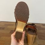 UGG  Womens Sandals 8 Leather Strappy Wood Block Heel Peep Toe Stud Boho Nadia Photo 8