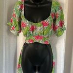 Milk and Honey  TROPICAL CROPPED TOP WITH TIE Sz: S Photo 0