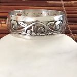 Brighton Silver Filigree Scroll Bangle Bracelet With Crystal Accents Photo 2